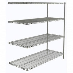Metro - 2,000 Lb Capacity 4 Shelf Wire Shelving - Add-On Unit - Industrial Tool & Supply