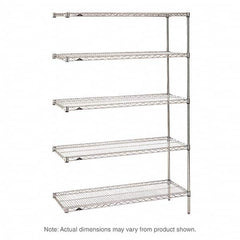 Metro - 2,000 Lb Capacity 5 Shelf Wire Shelving - Add-On Unit - Industrial Tool & Supply