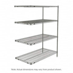Metro - 2,000 Lb Capacity 4 Shelf Wire Shelving - Add-On Unit - Industrial Tool & Supply