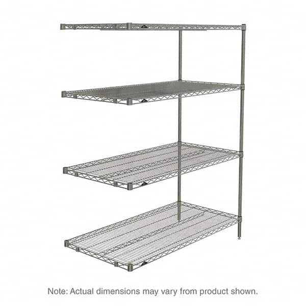 Metro - 2,000 Lb Capacity 4 Shelf Wire Shelving - Add-On Unit - Industrial Tool & Supply