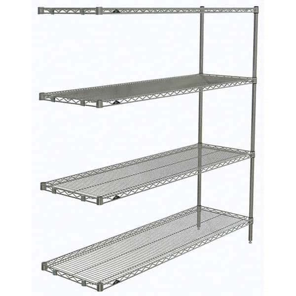 Metro - 2,000 Lb Capacity 4 Shelf Wire Shelving - Add-On Unit - Industrial Tool & Supply