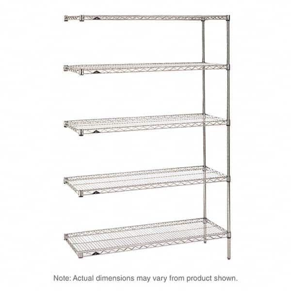 Metro - 2,000 Lb Capacity 5 Shelf Wire Shelving - Add-On Unit - Industrial Tool & Supply