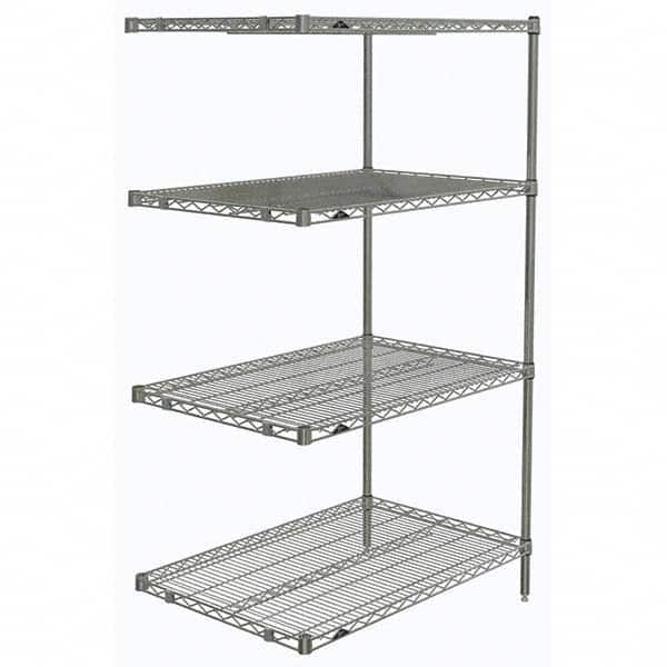 Metro - 2,000 Lb Capacity 4 Shelf Wire Shelving - Add-On Unit - Industrial Tool & Supply