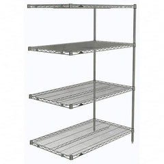 Metro - 2,000 Lb Capacity 4 Shelf Wire Shelving - Add-On Unit - Industrial Tool & Supply