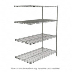 Metro - 2,000 Lb Capacity 4 Shelf Wire Shelving - Add-On Unit - Industrial Tool & Supply