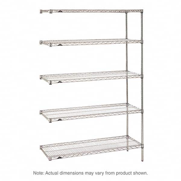 Metro - 2,000 Lb Capacity 5 Shelf Wire Shelving - Add-On Unit - Industrial Tool & Supply