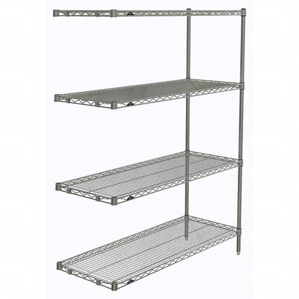 Metro - 2,000 Lb Capacity 4 Shelf Wire Shelving - Add-On Unit - Industrial Tool & Supply