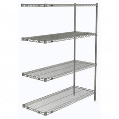 Metro - 2,000 Lb Capacity 4 Shelf Wire Shelving - Add-On Unit - Industrial Tool & Supply