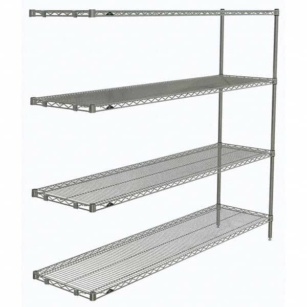 Metro - 2,000 Lb Capacity 4 Shelf Wire Shelving - Add-On Unit - Industrial Tool & Supply