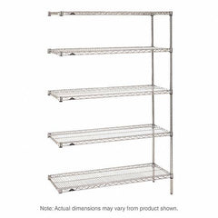 Metro - 2,000 Lb Capacity 5 Shelf Wire Shelving - Add-On Unit - Industrial Tool & Supply