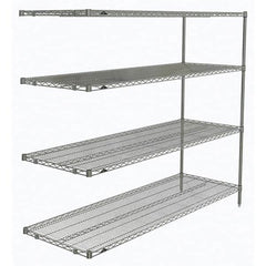 Metro - 2,000 Lb Capacity 4 Shelf Wire Shelving - Add-On Unit - Industrial Tool & Supply