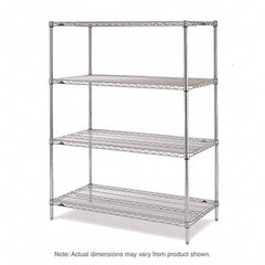 Metro - 2,000 Lb Capacity 4 Shelf Wire Shelving - Add-On Unit - Industrial Tool & Supply