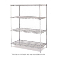 Starter Unit Wire Shelving: 2,000 lb Shelf Capacity, 4 Shelves 24″ Wide, 18″ Deep, 63″ High