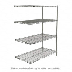 Metro - 2,000 Lb Capacity 4 Shelf Wire Shelving - Add-On Unit - Industrial Tool & Supply