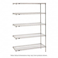 Metro - 2,000 Lb Capacity 5 Shelf Wire Shelving - Add-On Unit - Industrial Tool & Supply