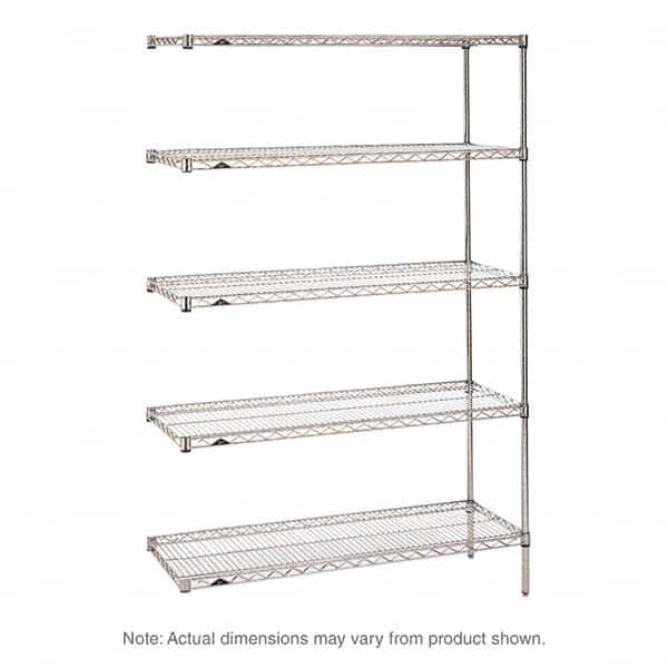 Metro - 2,000 Lb Capacity 5 Shelf Wire Shelving - Add-On Unit - Industrial Tool & Supply