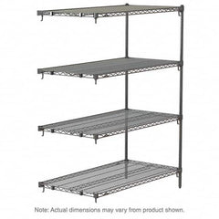 Metro - 2,000 Lb Capacity 4 Shelf Wire Shelving - Add-On Unit - Industrial Tool & Supply