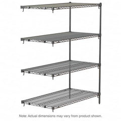 Metro - 2,000 Lb Capacity 4 Shelf Wire Shelving - Add-On Unit - Industrial Tool & Supply
