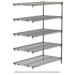 Metro - 2,000 Lb Capacity 5 Shelf Wire Shelving - Add-On Unit - Exact Industrial Supply