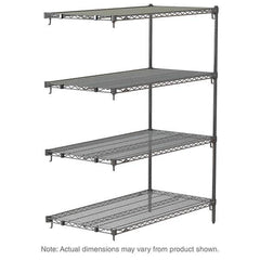 Metro - 2,000 Lb Capacity 4 Shelf Wire Shelving - Add-On Unit - Industrial Tool & Supply