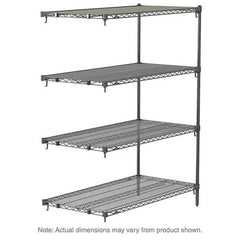 Metro - 2,000 Lb Capacity 4 Shelf Wire Shelving - Add-On Unit - Industrial Tool & Supply