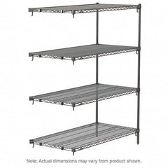 Metro - 2,000 Lb Capacity 4 Shelf Wire Shelving - Add-On Unit - Industrial Tool & Supply
