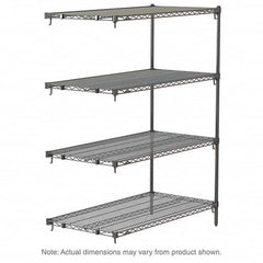 Metro - 2,000 Lb Capacity 4 Shelf Wire Shelving - Add-On Unit - Industrial Tool & Supply
