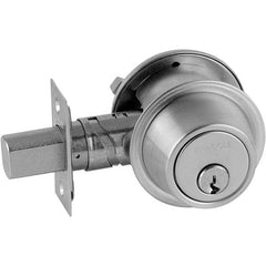 Falcon - Deadbolts Type: Single Cylinder Door Thickness Range: 1-5/8-2 - Industrial Tool & Supply