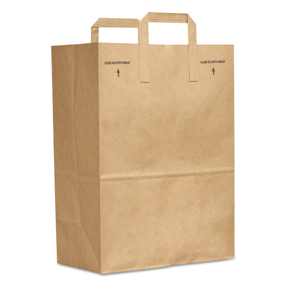 GEN - Paper Bags; Type: Grocery Bag ; Color: Kraft ; Size: 12 x 7 x 17 ; Material: Paper - Exact Industrial Supply