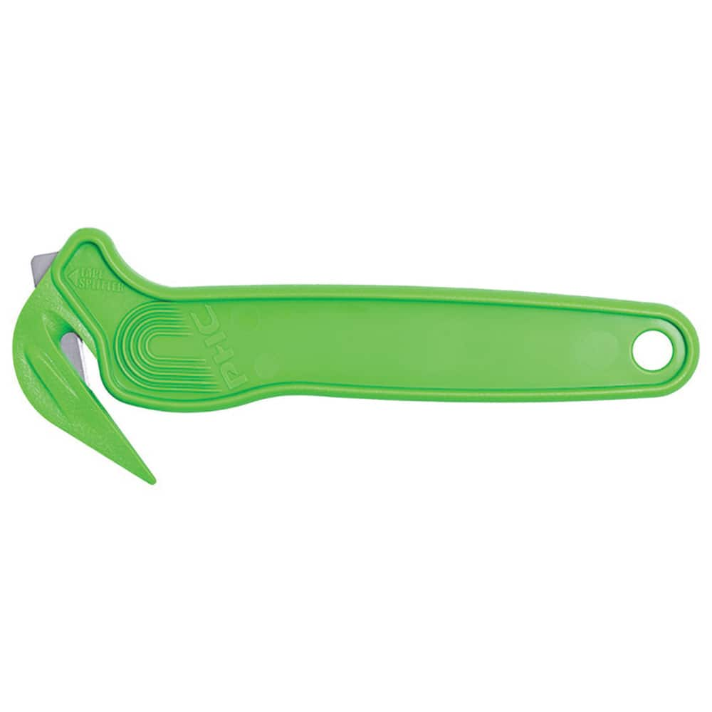 PHC - Utility Knives, Snap Blades & Box Cutters; Type: Film Cutter ; Blade Type: Recessed/Concealed Fixed Blade ; Number of Blades Included: 1 ; Number of Blades: 1 ; Handle Material: Plastic ; Color: Green - Exact Industrial Supply