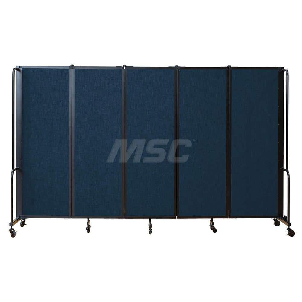 Office Cubicle Partition: 27″ OAW, 72″ OAH, Polyethylene Terephthalate & Steel, Blue