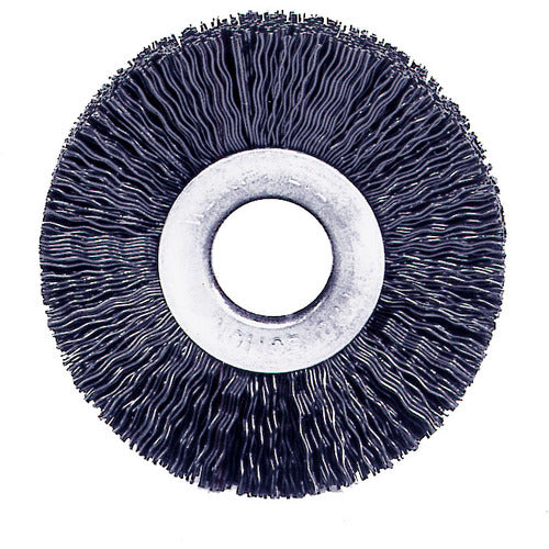 3″ Small Diameter Nylon Wheel Brush, .016″ Crimped Black Fill, 1/2″ Arbor Hole - Industrial Tool & Supply