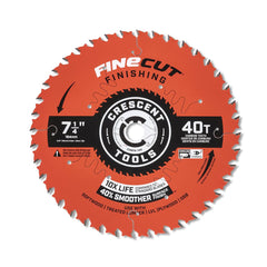 Wet & Dry Cut Saw Blade: 7-1/4″ Dia, 5/8″ Arbor Hole, 0.063″ Kerf Width, 40 Teeth Use on Finishing & Paneling, Round with Diamond Knockout Arbor
