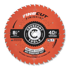 Wet & Dry Cut Saw Blade: 8-1/4″ Dia, 5/8″ Arbor Hole, 0.094″ Kerf Width, 40 Teeth Use on Finishing & Paneling, Round with Diamond Knockout Arbor
