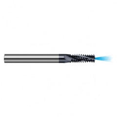 ‎0.1800″ Cutter Diameter × 0.5000″ (1/2″) Length of Cut Carbide Multi-Form 1/4″-28 Thread Milling Cutter Coolant Through, 3 Flutes, AlTiN Coated - Industrial Tool & Supply