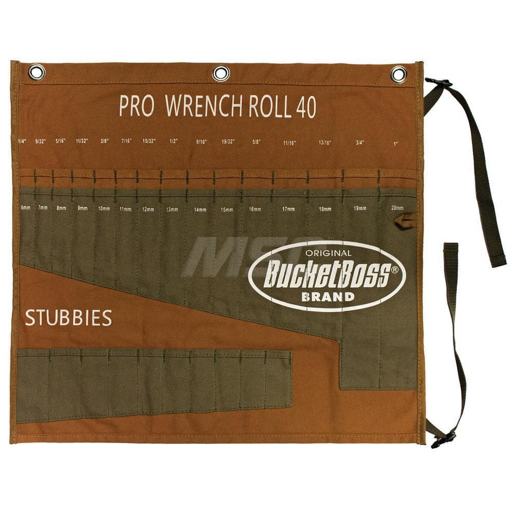 Tool Pouches & Holsters; Holder Type: Rollup Pouch; Tool Type: Wrench; Material: Duckwear Canvas; Color: Brown; Number of Pockets: 40.000; Minimum Order Quantity: Duckwear Canvas; Mat: Duckwear Canvas; Material: Duckwear Canvas