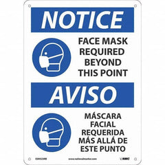 NMC - "Notice - Face Mask Required Beyond This Point", 10" Wide x 14" High, Rigid Plastic Safety Sign - Industrial Tool & Supply