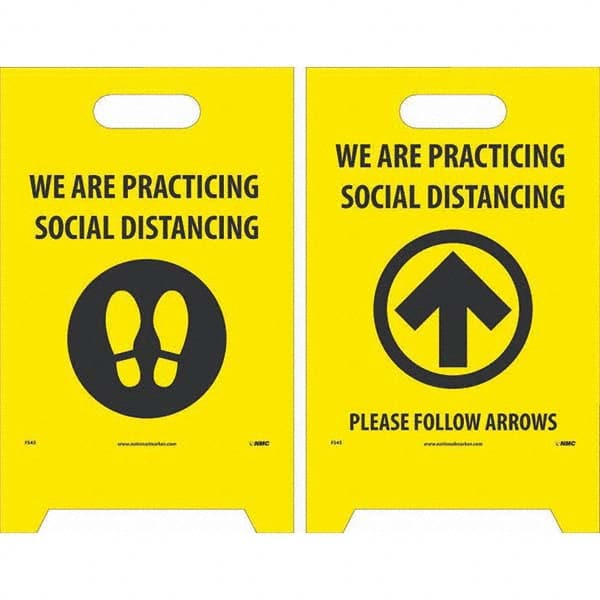 NMC - Cone & A Frame Floor Signs Shape: A-Frame Type: Accident Prevention - Industrial Tool & Supply
