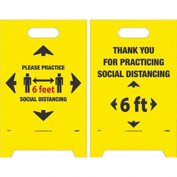 NMC - Cone & A Frame Floor Signs Shape: A-Frame Type: Accident Prevention - Industrial Tool & Supply