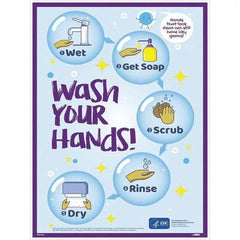 NMC - "COVID-19 - Wash Your Hands", 18" Wide x 24" High, Paper Safety Sign - Industrial Tool & Supply