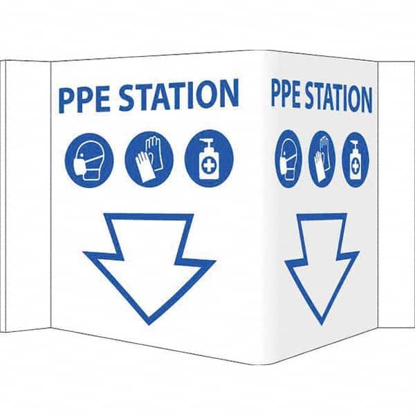 NMC - "PPE Station", 12" Wide x 6" High, Vinyl Safety Sign - Industrial Tool & Supply