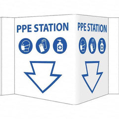 NMC - "PPE Station", 12" Wide x 6" High, Vinyl Safety Sign - Industrial Tool & Supply