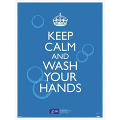 NMC - "COVID-19 - Keep Calm And Wash Your Hands", 18" Wide x 24" High, Paper Safety Sign - Industrial Tool & Supply