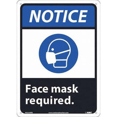 NMC - "Notice - Face Mask Required", 10" Wide x 14" High, Rigid Plastic Safety Sign - Industrial Tool & Supply
