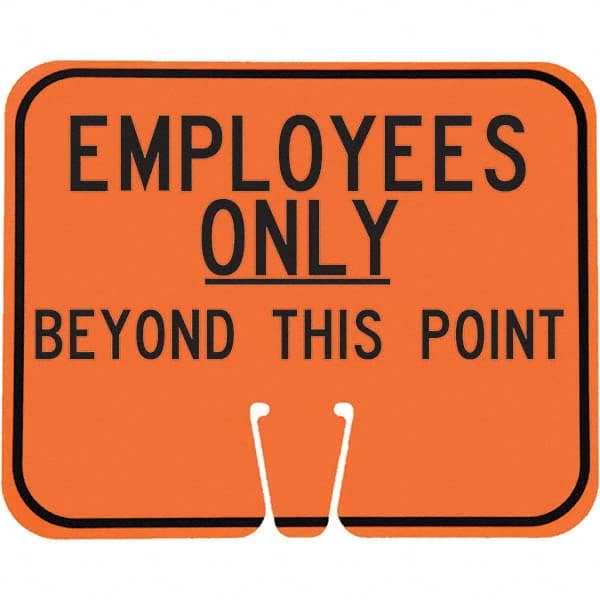 PRO-SAFE - "Notice - Employees Only Beyond This Point", 12-1/2" Wide x 10-1/2" High, ABS Safety Sign - Industrial Tool & Supply