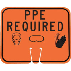 PRO-SAFE - "Notice - PPE Required", 12-1/2" Wide x 10-1/2" High, ABS Safety Sign - Industrial Tool & Supply