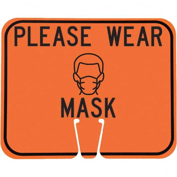 PRO-SAFE - "Notice - Please Wear A Mask", 12-1/2" Wide x 10-1/2" High, ABS Safety Sign - Industrial Tool & Supply