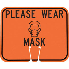 PRO-SAFE - "Notice - Please Wear A Mask", 12-1/2" Wide x 10-1/2" High, ABS Safety Sign - Industrial Tool & Supply
