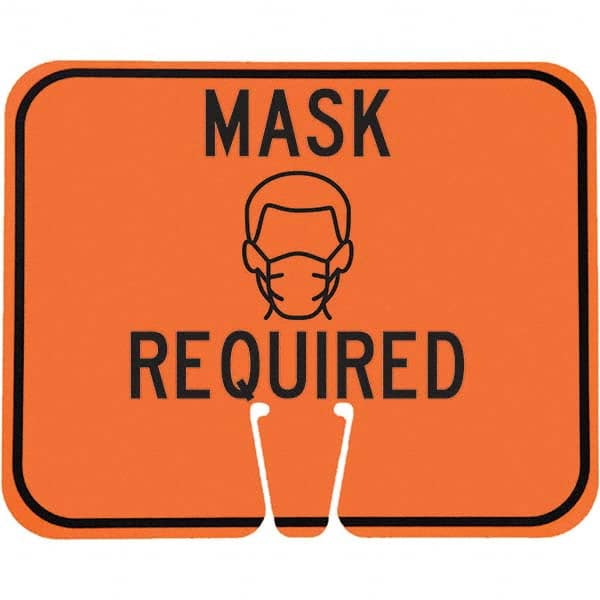 PRO-SAFE - "Notice - Mask Required", 12-1/2" Wide x 10-1/2" High, ABS Safety Sign - Industrial Tool & Supply