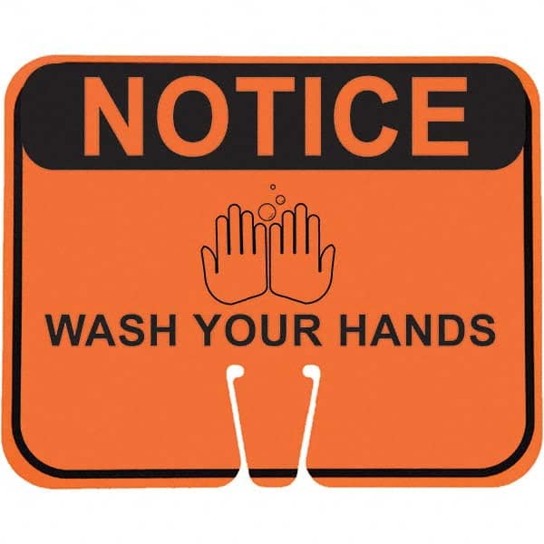 PRO-SAFE - "Notice Wash Your Hands", 12-1/2" Wide x 10-1/2" High, ABS Safety Sign - Industrial Tool & Supply
